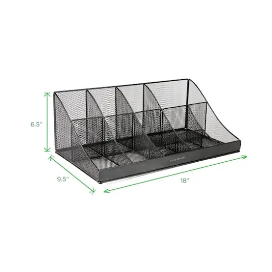 Mind Reader Black 11 Compartment Breakroom Coffee and Condiment Organizer {4}