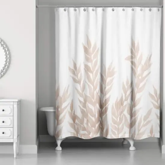 Brown Dried Florals 71" x 74" Shower Curtain {3}