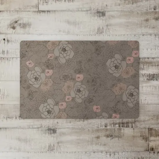 Multicolored Floral Floor Mat Brown {3}