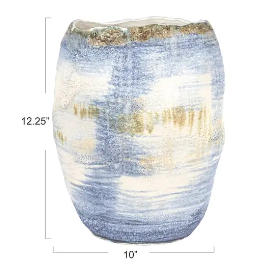 Hello Honey&reg; 12.25" Azure Blue Stoneware Vase {8}