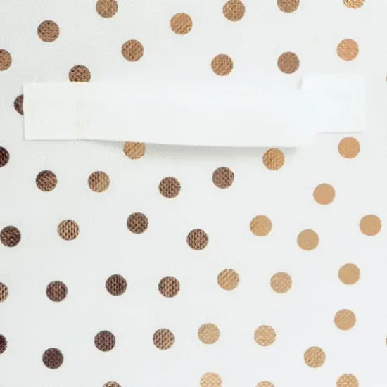 DII&reg; 13" Nonwoven Polyester Small Dots Storage Cubes, 2ct. White/Copper {5}