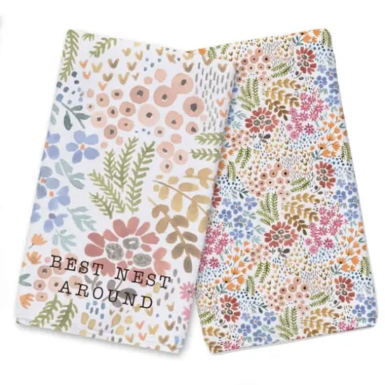 Best Nest Around Multicolor Floral Tea Towel Set {1}
