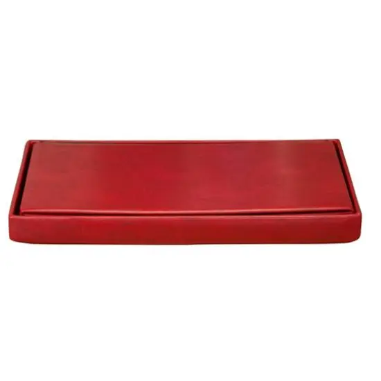 Simplify Faux Leather Double Folding Storage Ottoman Red {8}