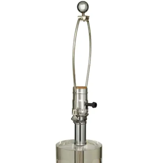 White Marble Slender Stand Table Lamp with Drum Shade 15" x 15" x 29" {5}