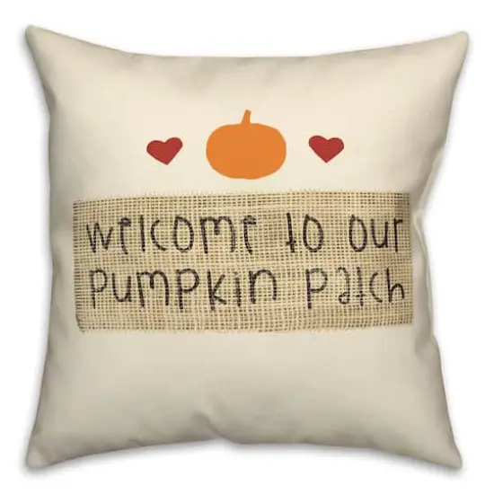 Pumpkin Patch Burlap Throw Pillow {1}