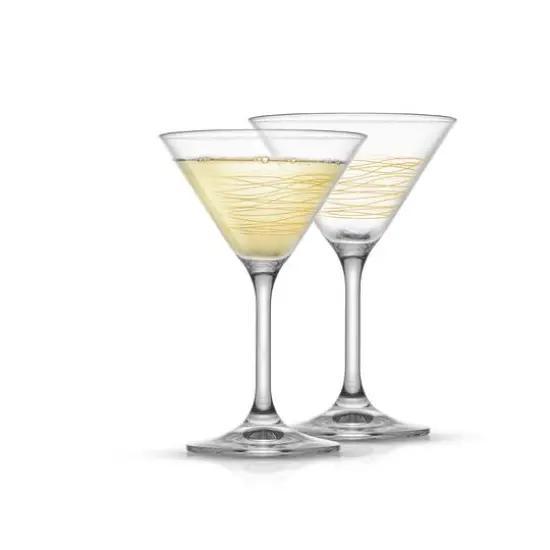 JoyJolt&reg; Golden Royale 6.5oz. Crystal Martini Glasses, 2ct. {1}