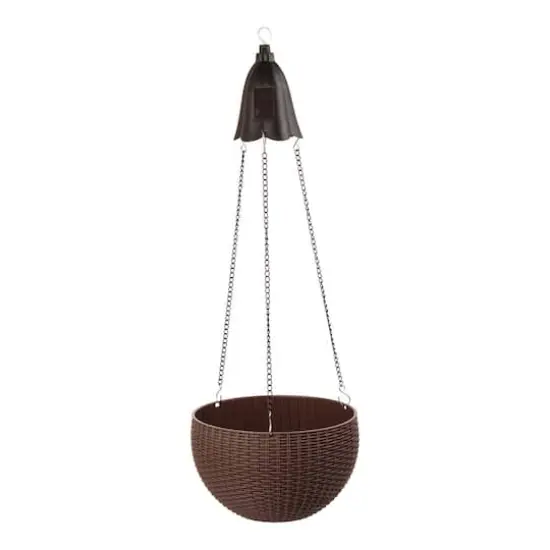 Glitzhome&reg; 30" Solar Lighted Hanging Basket Planter {5}