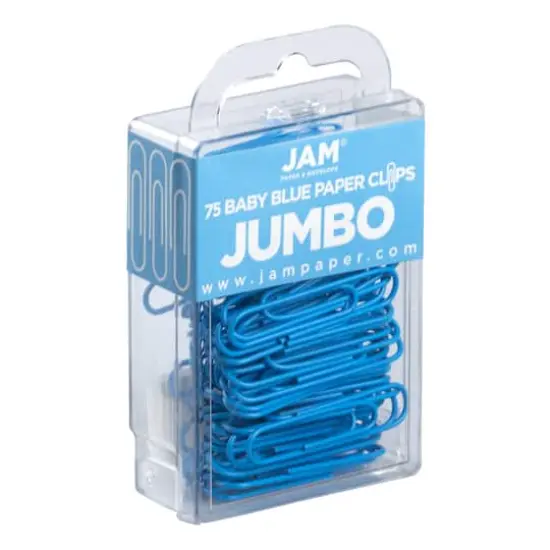 JAM Paper Jumbo Paper Clips Baby Blue {4}