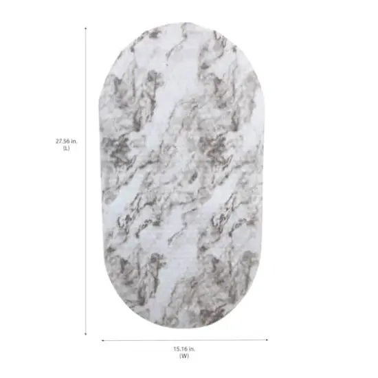 Bath Bliss Marble Print Oval Bubble Bath Mat {5}