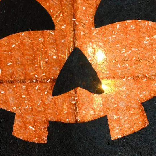 19" Orange LED Stacked Pumpkins with Witch Hat Halloween Decor {4}