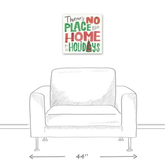 There's No Place like Home for the Holidays Typography Canvas Wall Art {6}