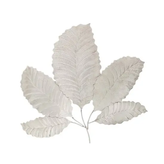 36" Silver Steel Glam Leaf Wall D&eacute;cor {1}