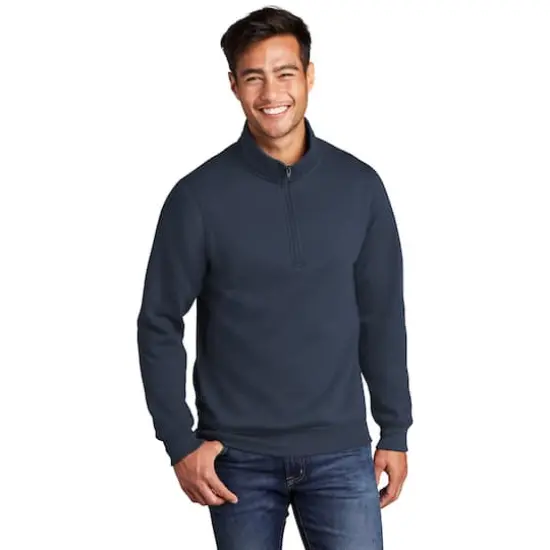 Port & Company&reg; Core Fleece 1/4 Zip Pullover Sweatshirt Navy {4}