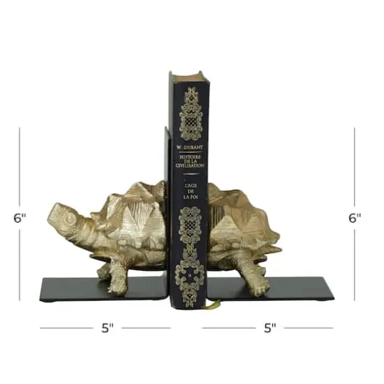 CosmoLiving by Cosmopolitan Brass Polystone Coastal Bookends, 6" x 5" x 4" {7}