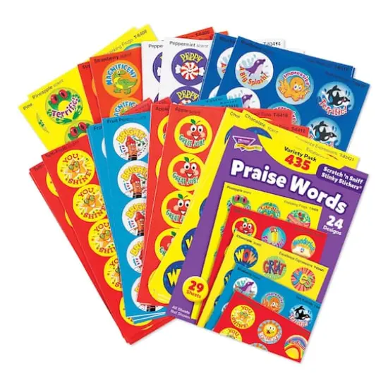 Trend Enterprises&reg; Praise Words Scratch 'n Sniff Stinky Stickers&reg; Variety Pack {3}