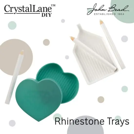 John Bead Crystal Lane DIY White Rhinestone Sorting Tray with 2 Pickup Sticks {4}