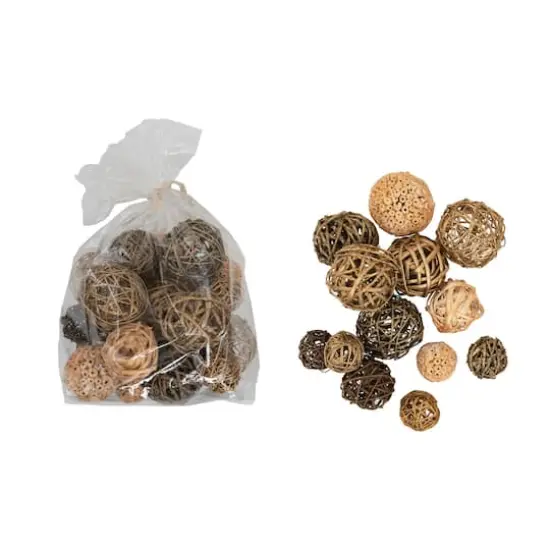 Hello Honey&reg; Gold & Natural Brown Dried Ball Mix D&eacute;cor with Glitter {1}