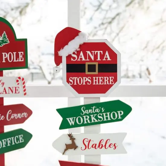Glitzhome&reg; 16.5" Christmas Sign Table D&eacute;cor Set {5}