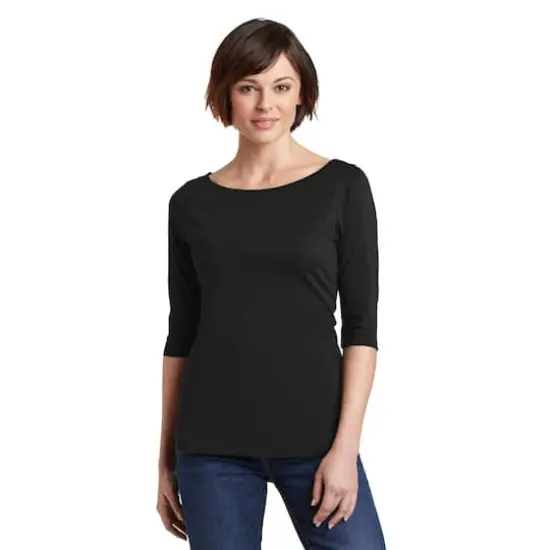 District&reg; Women's Perfect Weight&reg; 3/4 Sleeve T-Shirt Jet Black {4}