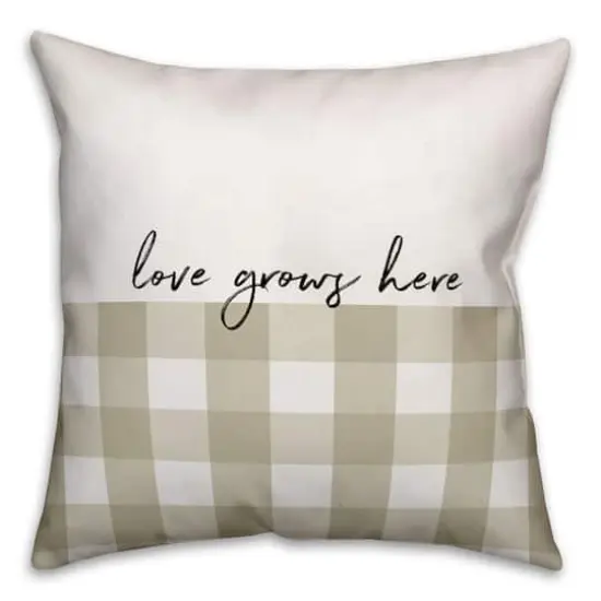 Love Grows Here Throw Pillow {1}