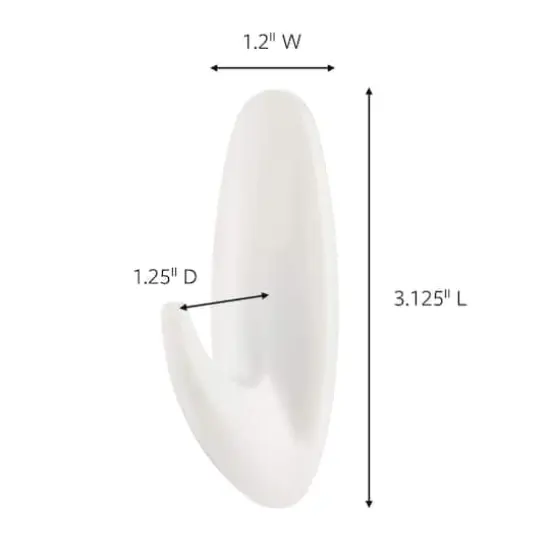 Command&trade; White Medium Designer Hooks Multi-Pack {5}