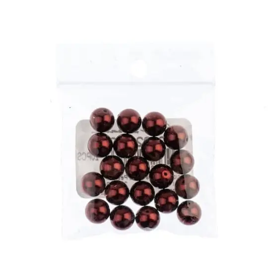 Preciosa Maxima 8mm Glass Nacre Pearls, 20ct. Bordeaux {3}