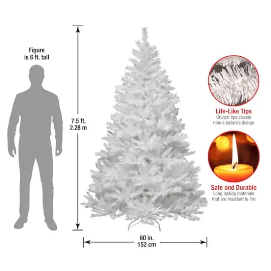 7.5ft. Unlit Winchester White Pine Full Artificial Christmas Tree {6}