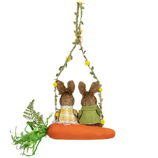 17" Rabbits on Carrot-Shaped Swing Easter Hanging D&eacute;cor {5}