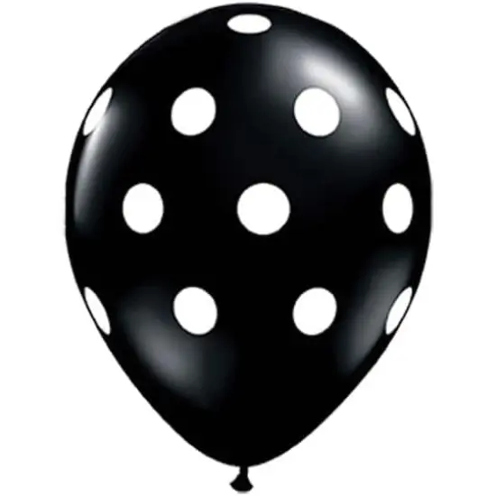 JAM Paper 12" Latex Party Balloons, 36ct. Black Polka Dot {1}