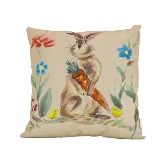16'' Bunny with Carrot Easter Pillow {1}