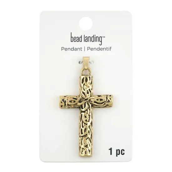 Antique Gold Filigree Cross Pendant by Bead Landing&trade; {4}
