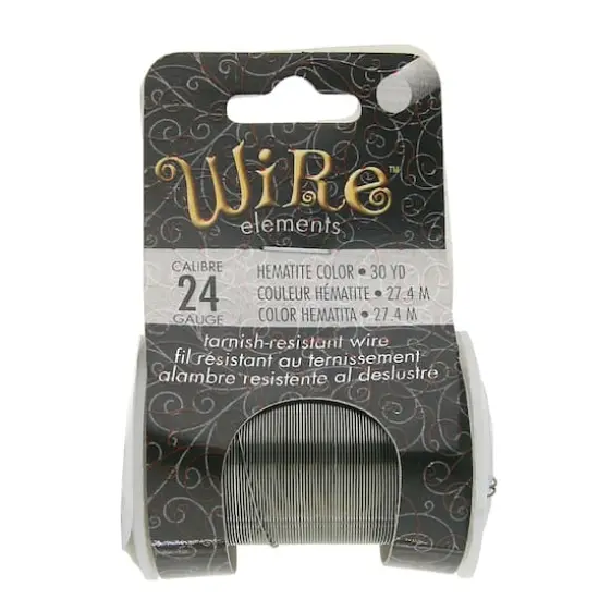 The Beadsmith&reg; Wire&trade; Elements 24 Gauge Tarnish-Resistant Wire Hematite {1}