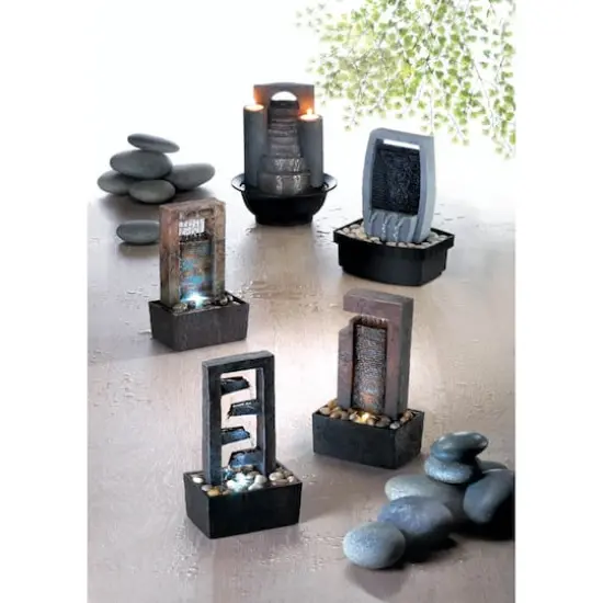 10" Cascading Water LED Tabletop Fountain {4}