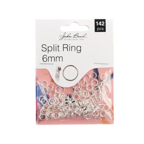 John Bead Must Have Findings 6mm Split Rings, 142ct. Silver {1}