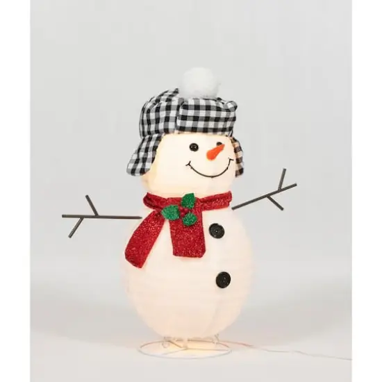 2.5ft. Pop-Up Plush Snowman Sculpture {3}