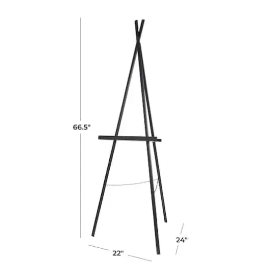 66.5" Black Metal Adjustable Minimalistic Floor Easel {9}