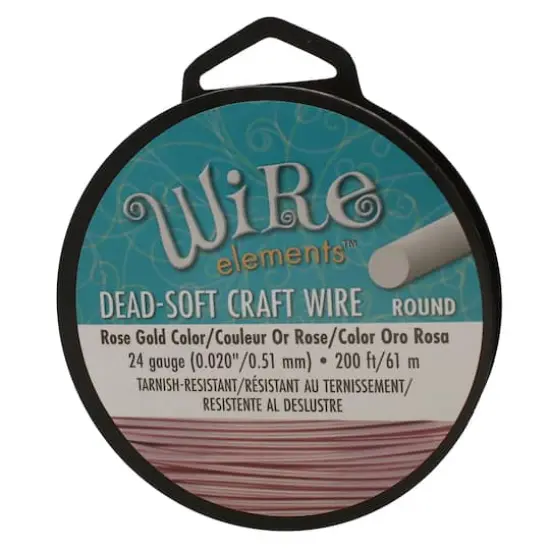 The Beadsmith&reg; Wire Elements&trade; 24 Gauge Tarnish Resistant Soft Temper Wire, 200ft. Rose Gold {5}
