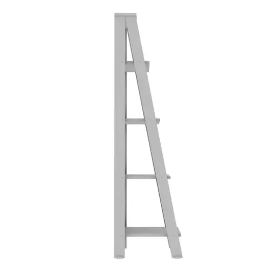 Walker Edison 55" Gray Modern Ladder Bookshelf {4}