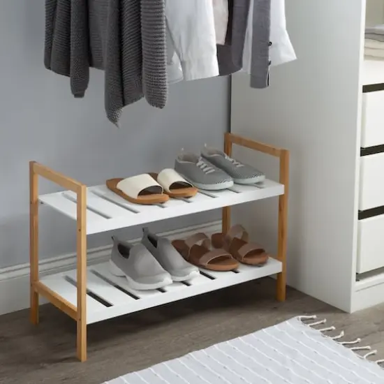 Organize It All Sonora Bamboo 2-Tier Stackable Shoe Racks, 2ct. {5}