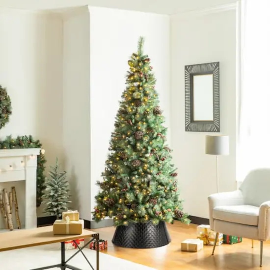 Glitzhome&reg; Black 26" Woven Metal Tree Collar {7}