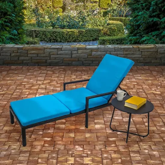 All Weather Plastic Wicker Chaise Lounge {3}