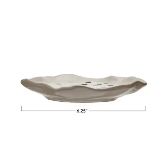 Hello Honey&reg; 6" Ivory Stoneware Soap Dish with Removable Tray {3}