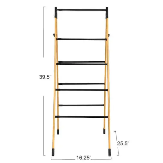 Household Essentials Bamboo V-Shaped Expandable Laundry Drying Rack {5}