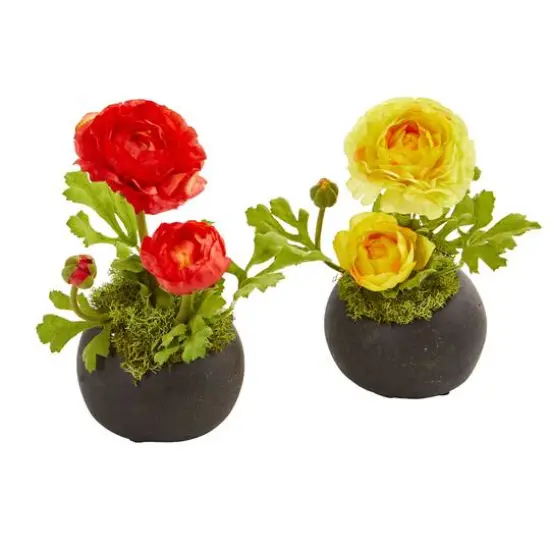 Ranunculus Artificial Arrangement (Set of 2) {1}