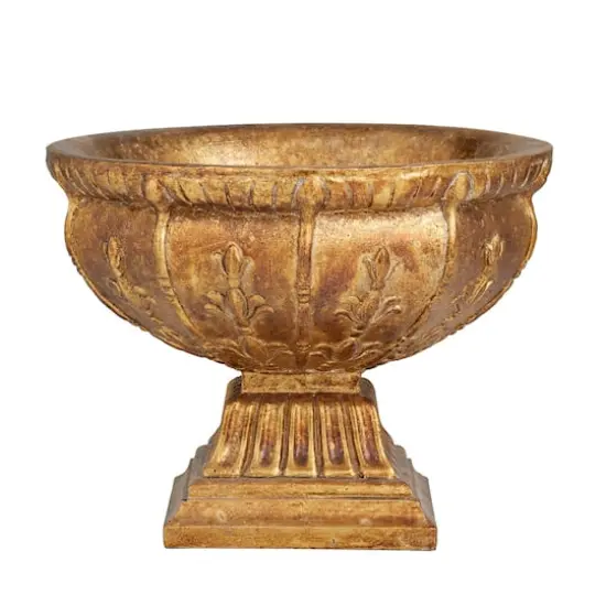 Gold Polystone Traditional Decorative Bowl, 9" x 11" x 11" {3}