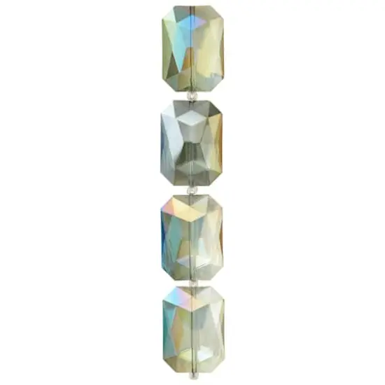 Multicolored Faceted Glass Rectangular Beads, 33mm by Bead Landing&trade; {4}
