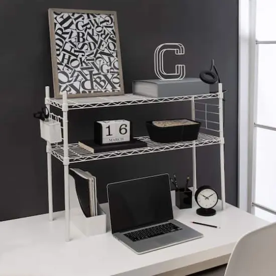 Organize it All White Steel Etagere Adjustable Shelves {3}