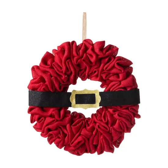 Glitzhome&reg; 18" Christmas Red Belt Fabric Wreath {1}