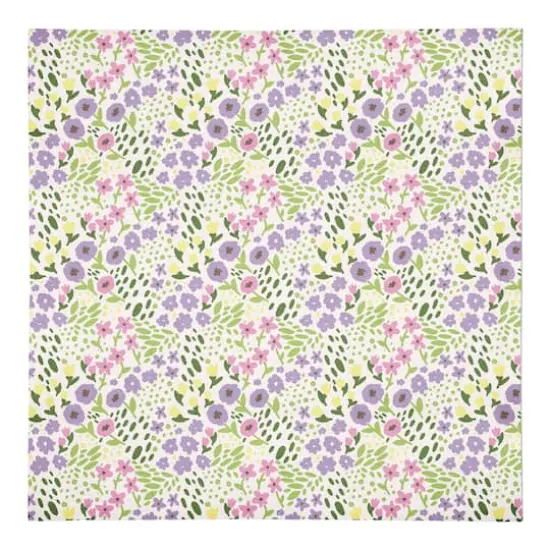 Whimsical Spring Floral Napkin 10" x 10" Cotton Twill Napkin {1}