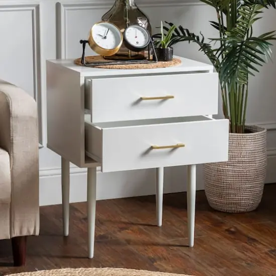 Walker Edison White Modern Nightstand {5}